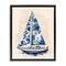 Stupell Industries Blue Floral Sailboat Black Framed Floater Canvas Wall Art, design by Arlington Prints